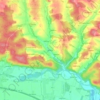 Heisting topographic map, elevation, terrain