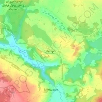 Strzepcz topographic map, elevation, terrain