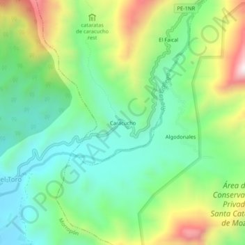 Caracucho topographic map, elevation, terrain