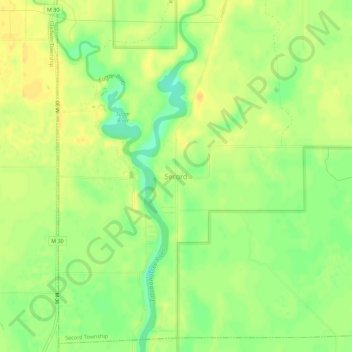 Secord topographic map, elevation, terrain