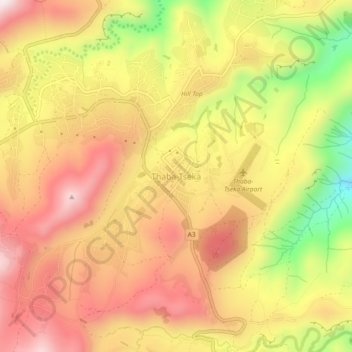 Thaba-Tseka topographic map, elevation, terrain