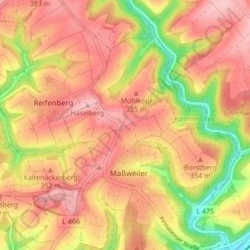 Häselbergerhof topographic map, elevation, terrain