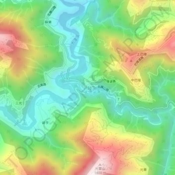 Baling topographic map, elevation, terrain