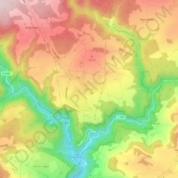 Berau topographic map, elevation, terrain