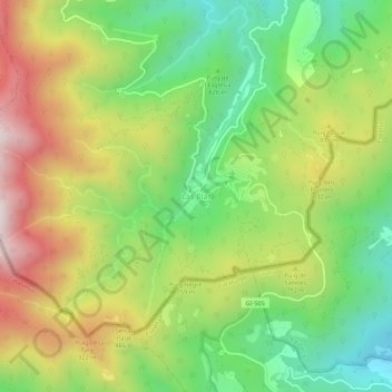 Las Illas topographic map, elevation, terrain