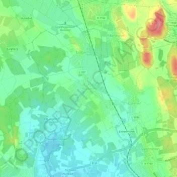 Kluftern topographic map, elevation, terrain