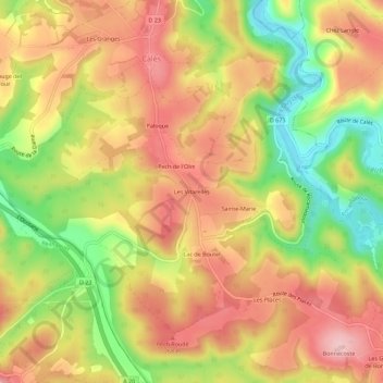 Les Vitarelles topographic map, elevation, terrain