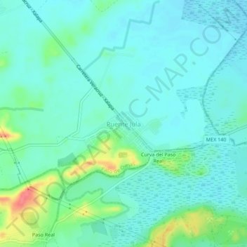 Puente Jula topographic map, elevation, terrain