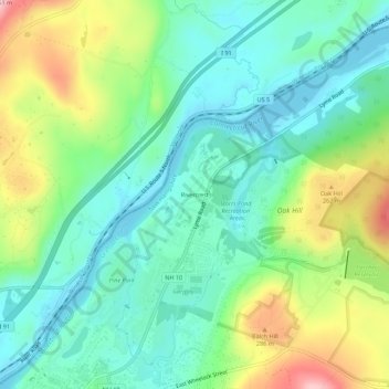 Rivercrest topographic map elevation - Thumbnail 