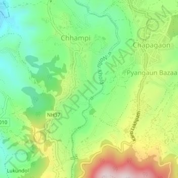 Salyantar topographic map, elevation, terrain