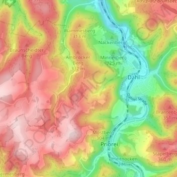 Werninghausen topographic map, elevation, terrain