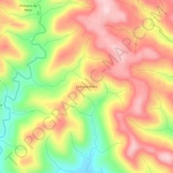 Linha Andréis topographic map, elevation, terrain
