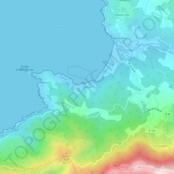 Orcino topographic map, elevation, terrain