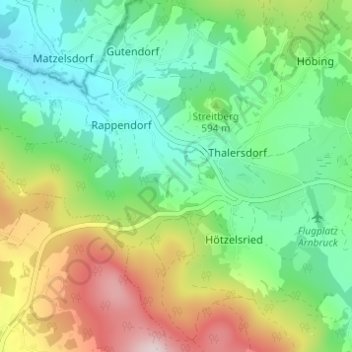 Bach topographic map, elevation, terrain