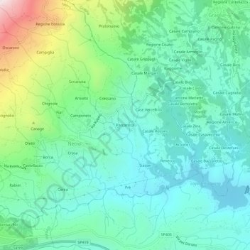 Parcarissa topographic map, elevation, terrain