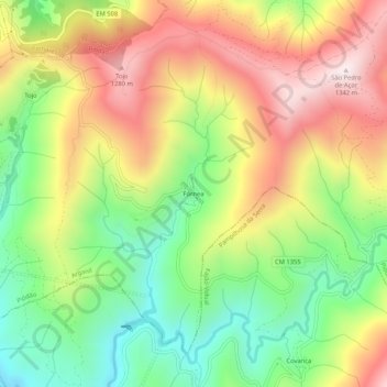 Fórnea topographic map, elevation, terrain