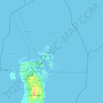 Najmah topographic map, elevation, terrain
