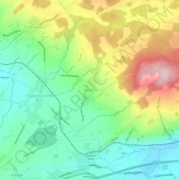 Maules topographic map, elevation, terrain