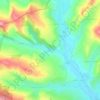 Poduri topographic map, elevation, terrain