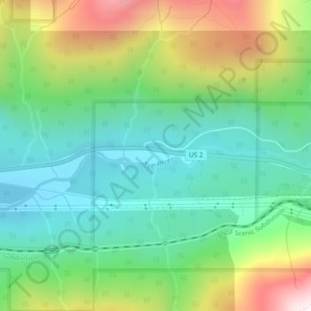 Tye topographic map, elevation, terrain