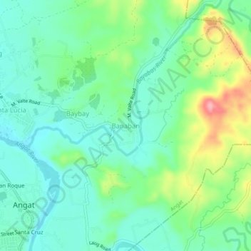 Banaban topographic map, elevation, terrain