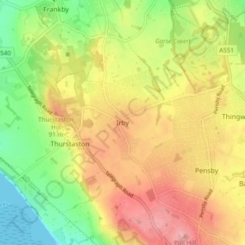 Irby topographic map, elevation, terrain