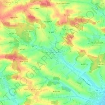 Langenpettenbach topographic map, elevation, terrain