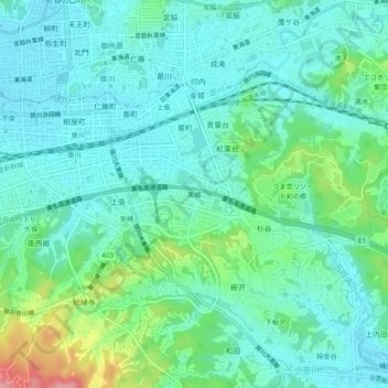 南郷 topographic map, elevation, terrain