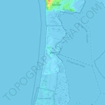 Vitte topographic map, elevation, terrain
