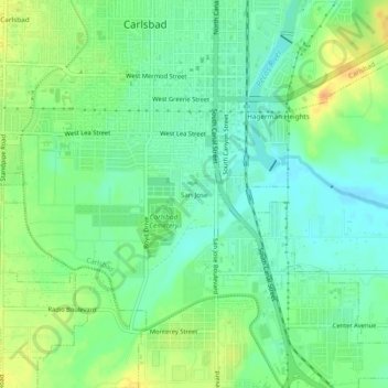 San Jose topographic map, elevation, terrain