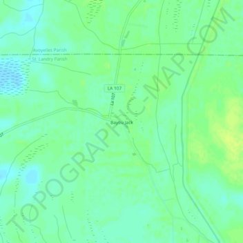 Bayou Jack topographic map, elevation, terrain