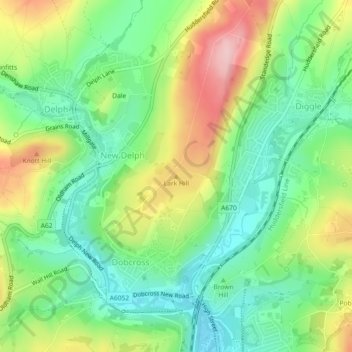 Lark Hill topographic map, elevation, terrain