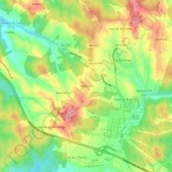 Relvinha topographic map, elevation, terrain