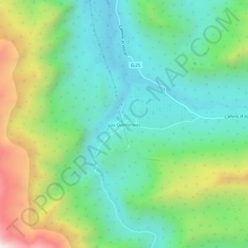 Los Queltehues topographic map, elevation, terrain