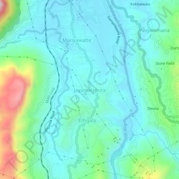 Jayamalapura topographic map, elevation, terrain