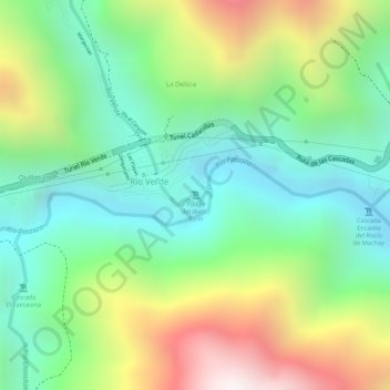 Pailón del diablo topographic map, elevation, terrain
