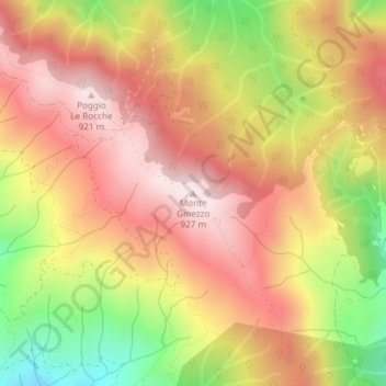 Monte Ginezzo topographic map, elevation, terrain