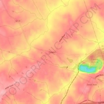 Thigpen topographic map, elevation, terrain