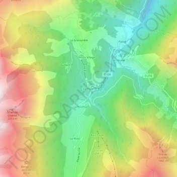 La Poyat topographic map, elevation, terrain