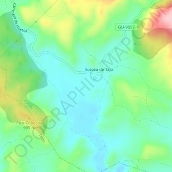 Atravesada topographic map, elevation, terrain
