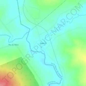 Angicos topographic map, elevation, terrain