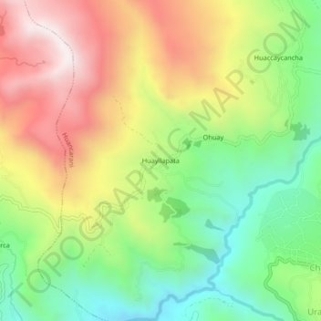 Huayllapata topographic map, elevation, terrain