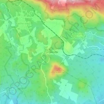 La Malinche topographic map, elevation, terrain