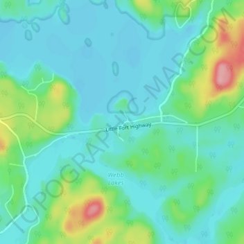 Bridge Lake topographic map, elevation, terrain