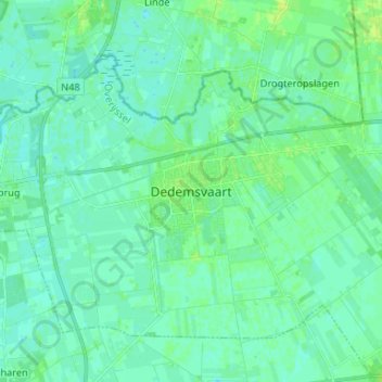 Dedemsvaart topographic map, elevation, terrain