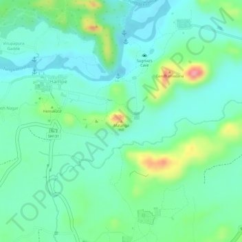 Matanga Hill topographic map, elevation, terrain