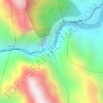 El Velo de La Novia topographic map, elevation, terrain
