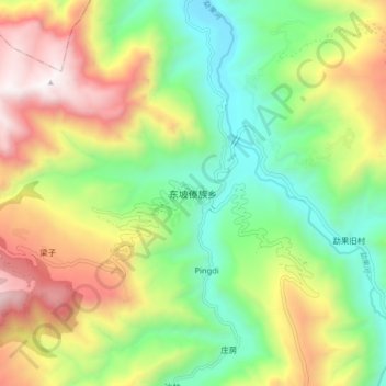 东坡傣族乡 topographic map, elevation, terrain