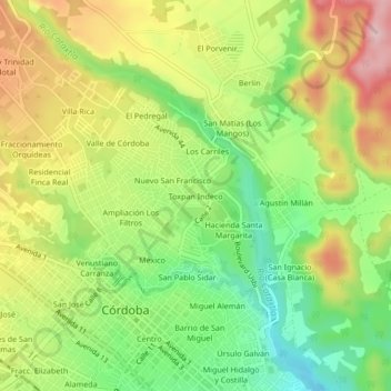 Toxpan Indeco topographic map, elevation, terrain