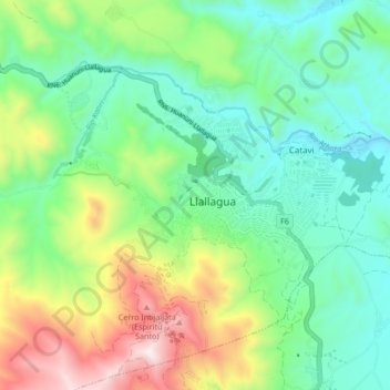 Siglo XX topographic map, elevation, terrain